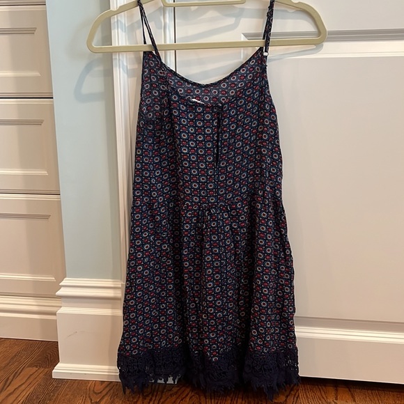 Love Sadie red white and blue Flowy dress with embroidered lace bottom - Picture 2 of 3